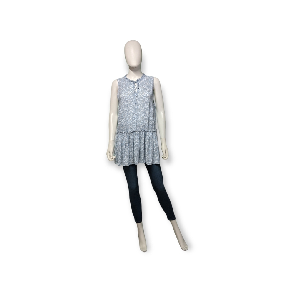 Cynthia Rowley Floral Blouse in Lt Blue, S